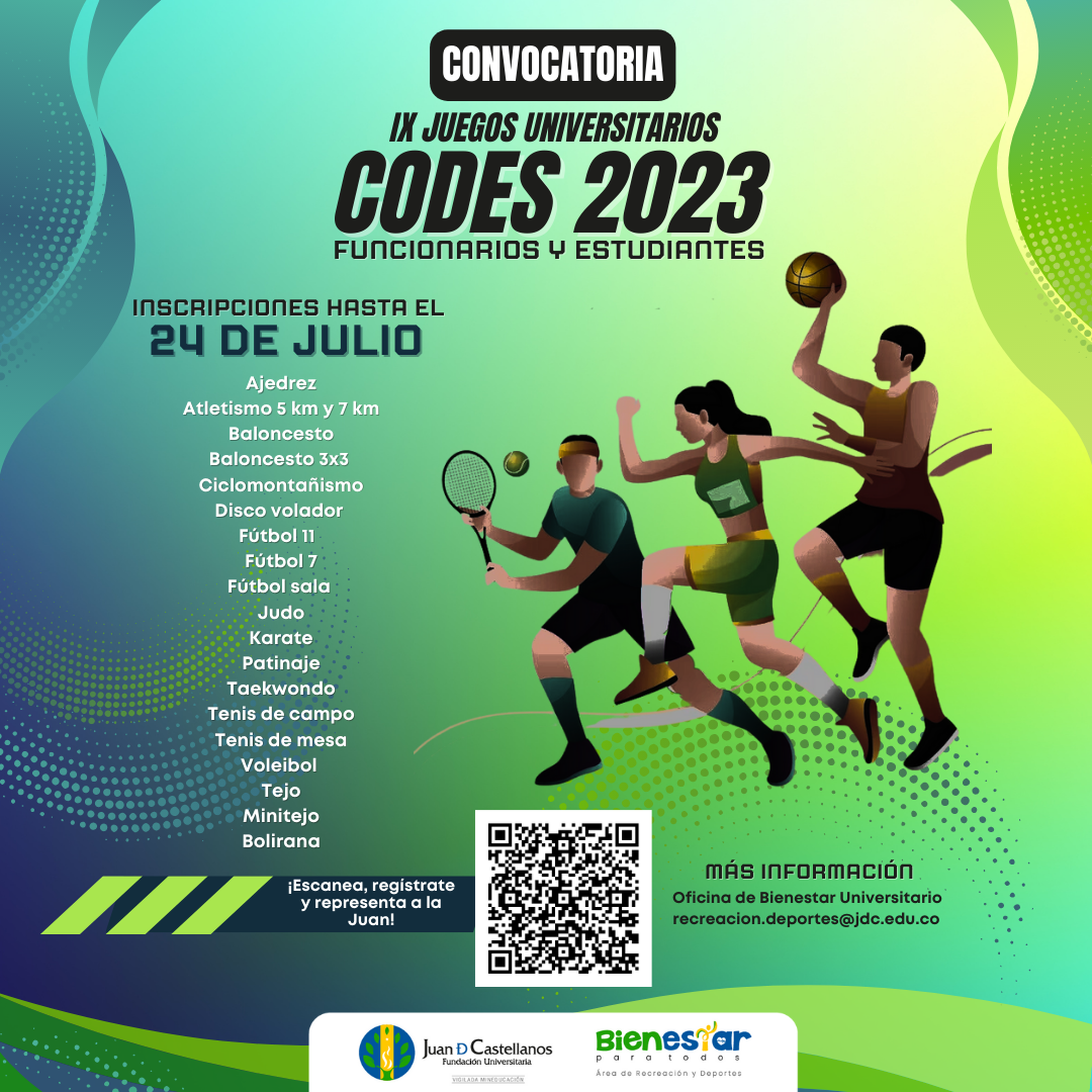 Inscríbete a los Juegos Universitarios CODES 2023
