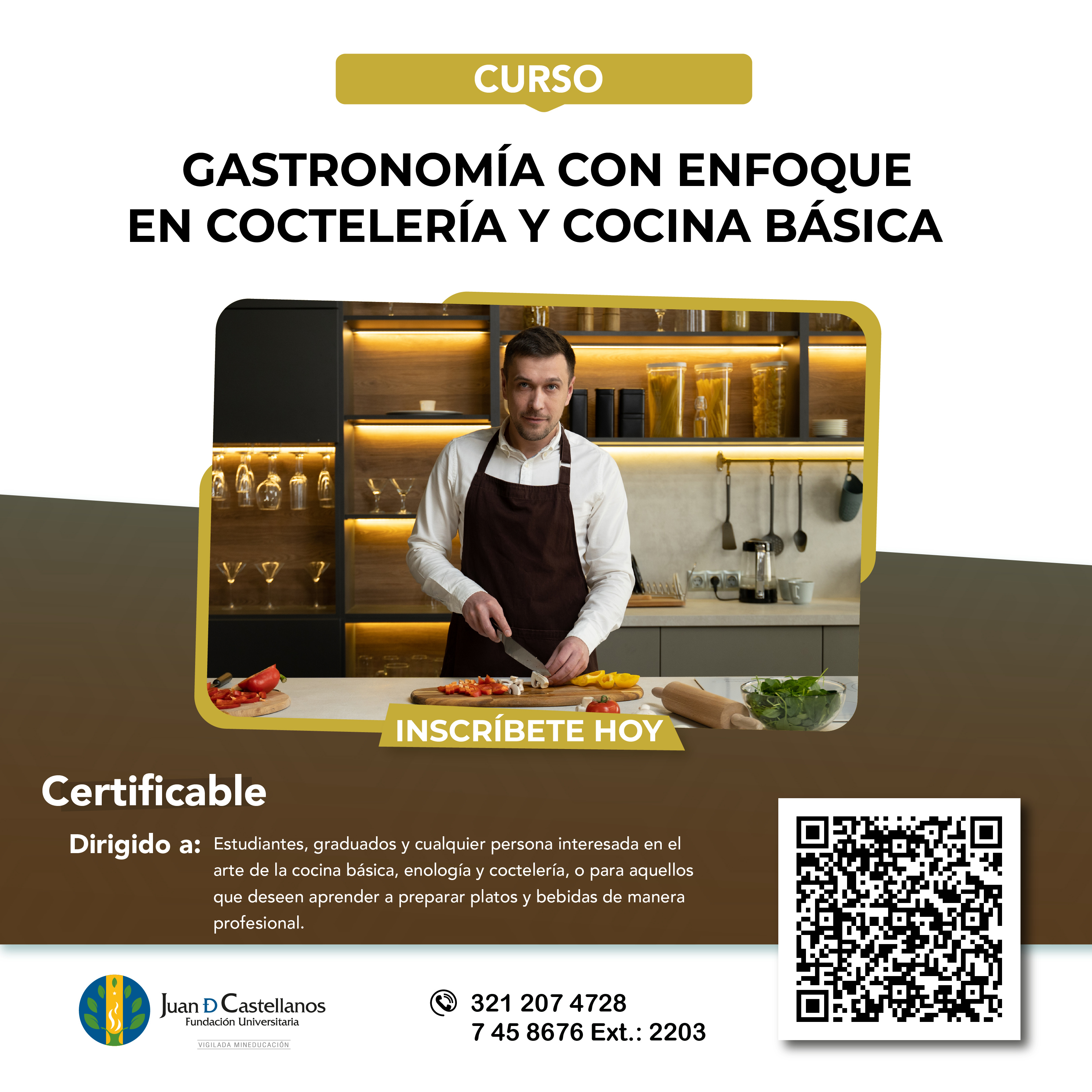 ¡Inscríbete al curso de Gastronomía con Enfoque en Coctelería y Cocina Básica!