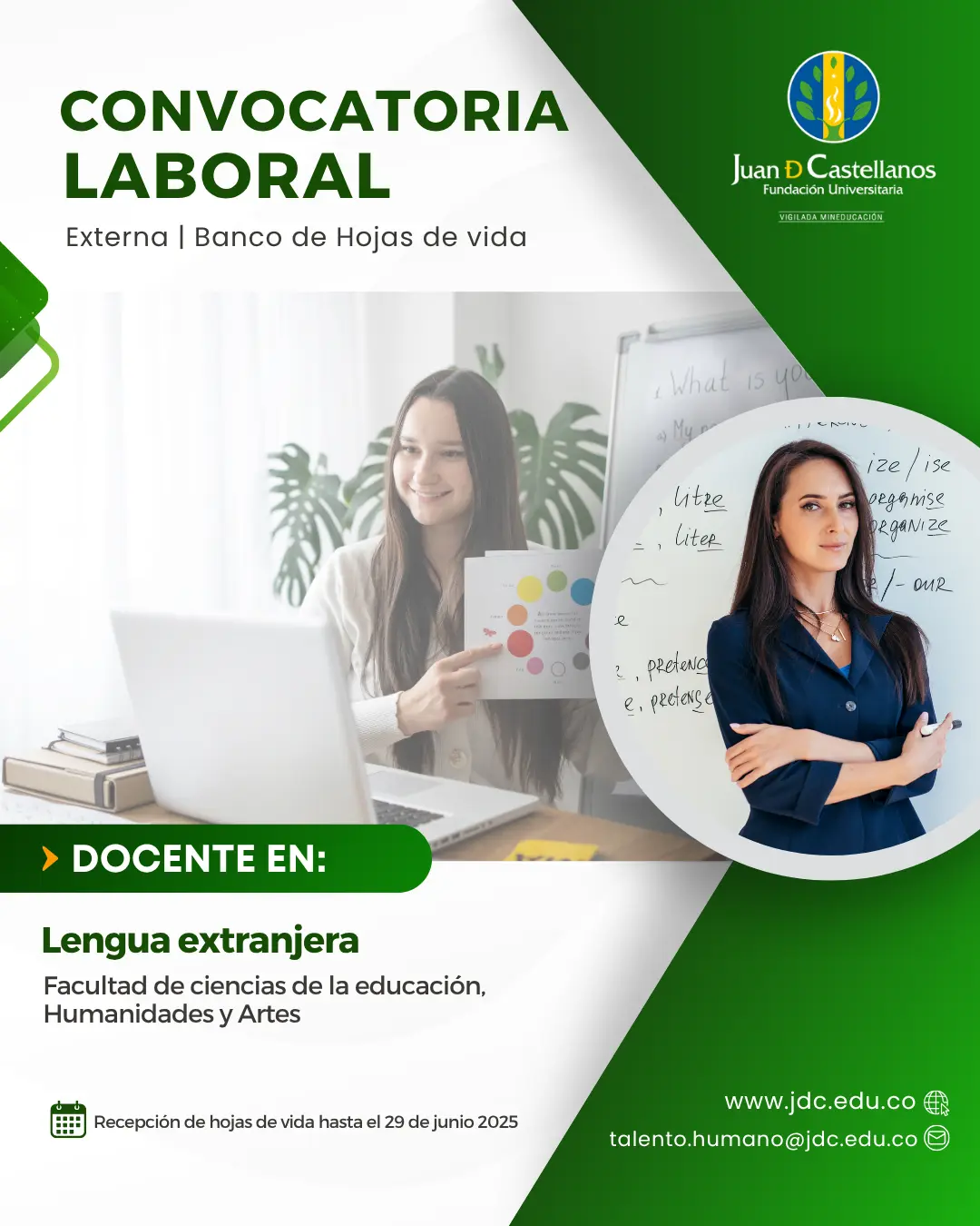 Docente de Lengua extranjera Tiempo completo – Departamento de idiomas (Convocatorias Laborar externa - banco de hojas de vida)