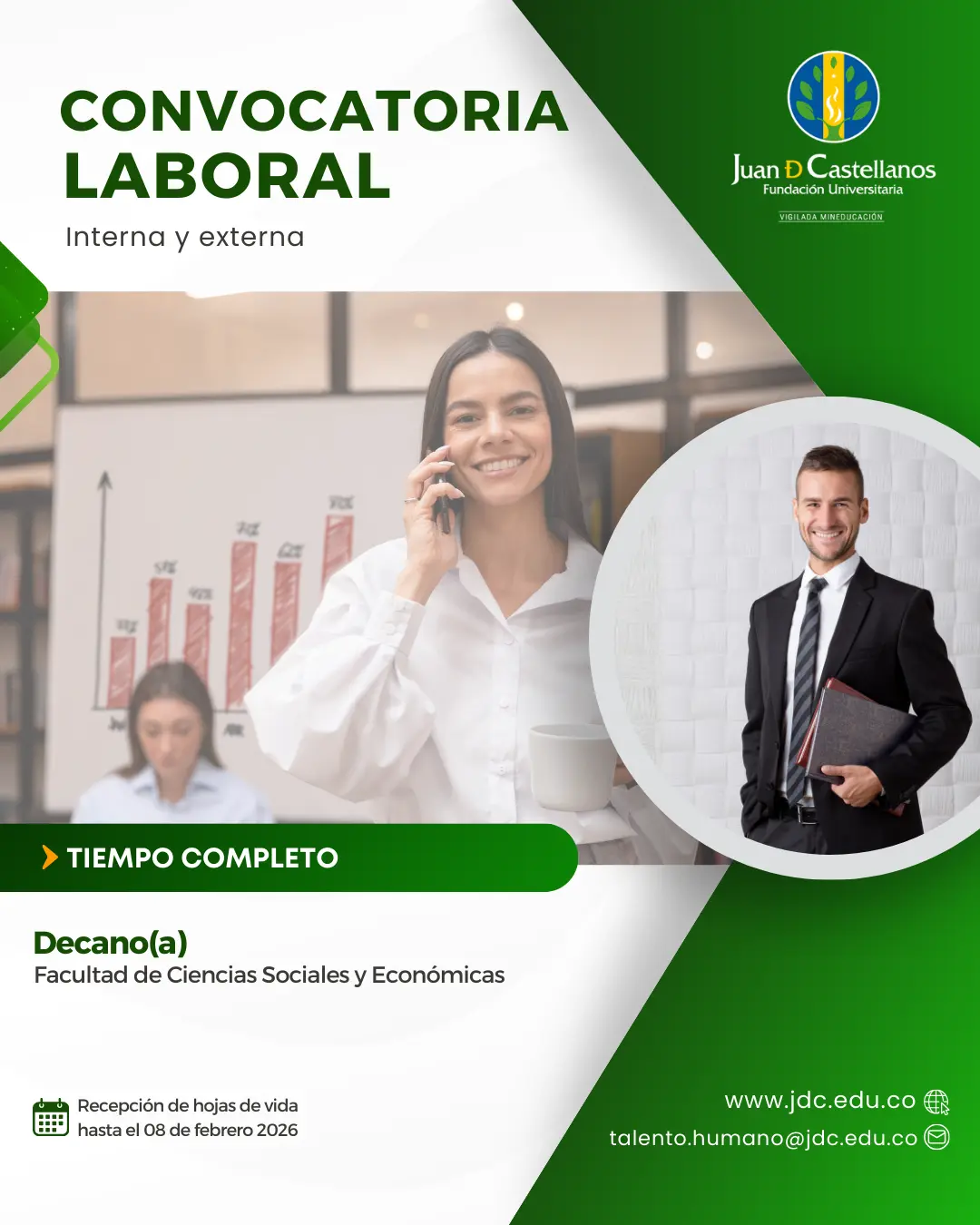 Decano (Tiempo completo) – Facultad de Ciencias Sociales y Económicas (Convocatoria interna y externa)