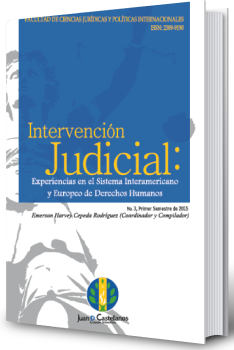 Cover of Intervención Judicial: Experiencias ene l Sistema Interamericano y Europeo de Derechos Humanos Caratula azul